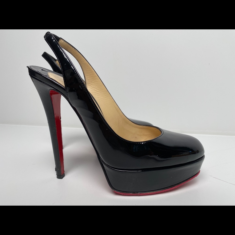 Christian Louboutin Black Patent Leather Bianca Pumps Size 38